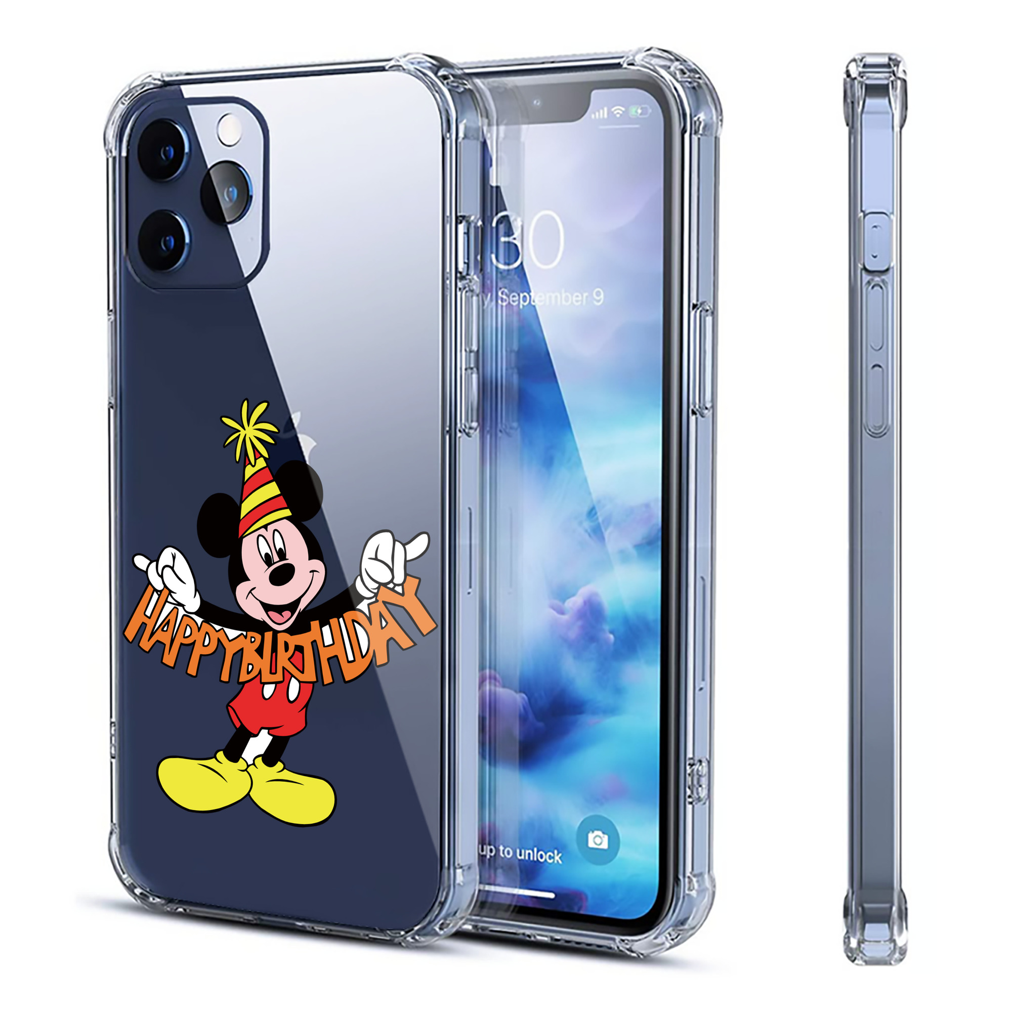 （画像用） ミッキーマウス Mickey Mouse 【iPhone 12シリーズ対応】透明スマホケース（クリアソフトケース）